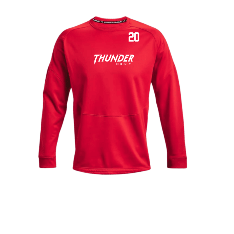 Men's Under Armour Fleece Storm Crew with Thunder Text Logo and Custom Number