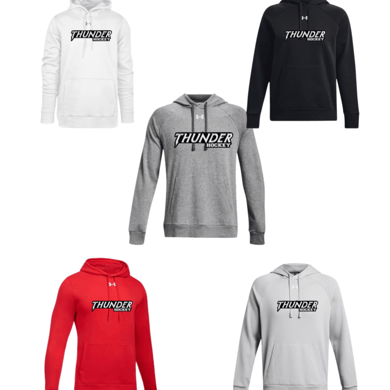 Men's Under Armour Hoodie with Embroidered Thunder Text Logo