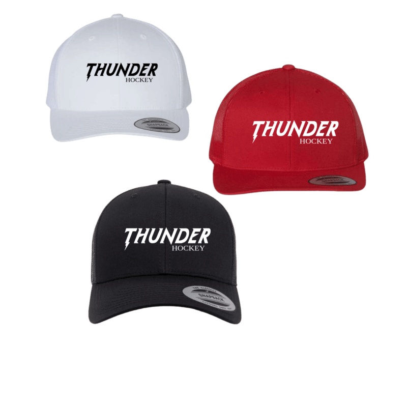 Meshback Trucker Snapback Hat with Thunder Text Logo