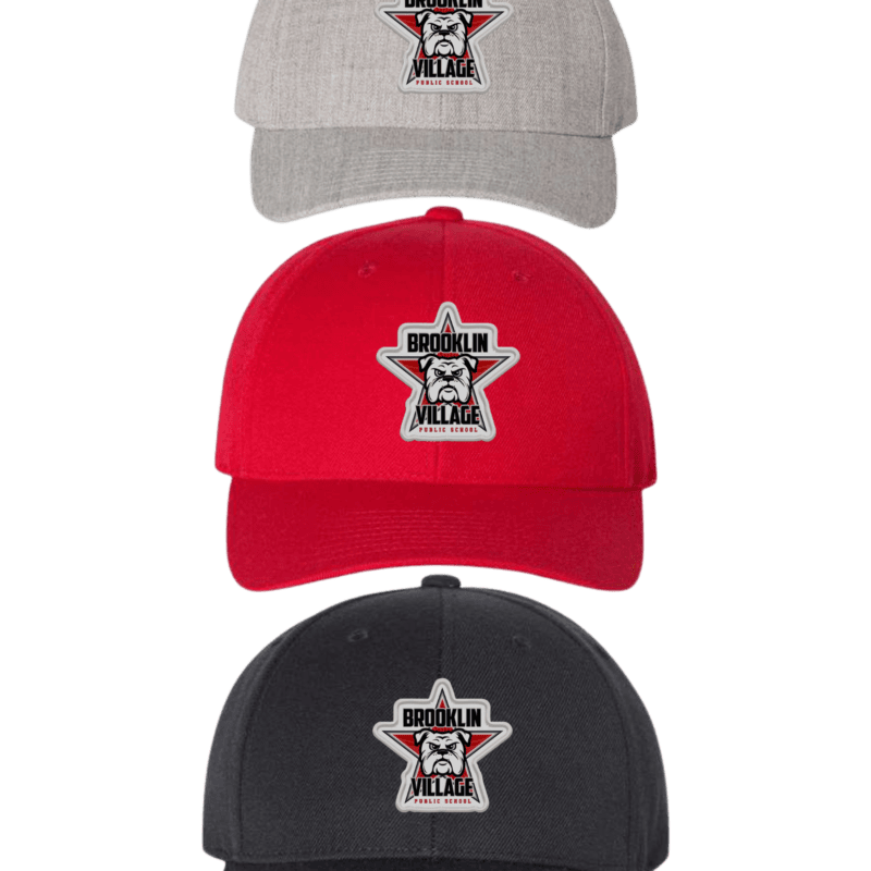 Brooklin Village Public School Curved Visor Snapback Hat with Text Logo