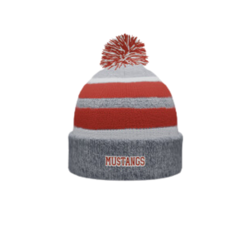 Mustangs Text Custom Pom Pom Beanie Toque
