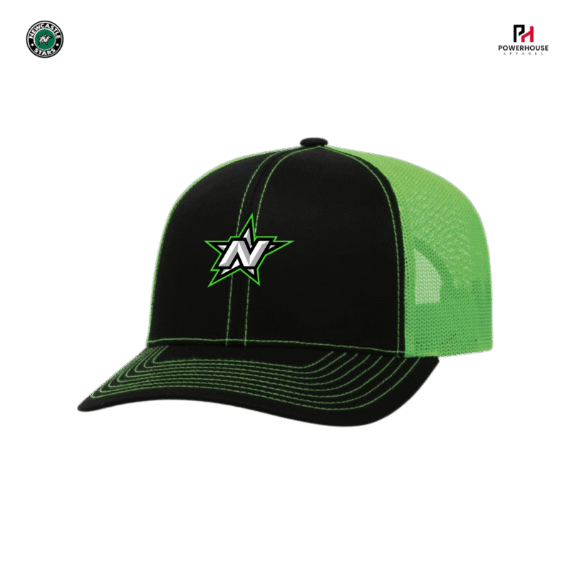 Stars Meshback Trucker Neon Green Snapback Hat